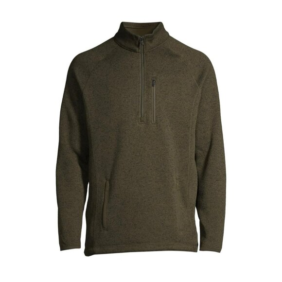 George Men’s Army Green Half-Zip Pullover Fleece Sweater – Casual Comfort Size S - Picture 5 of 5